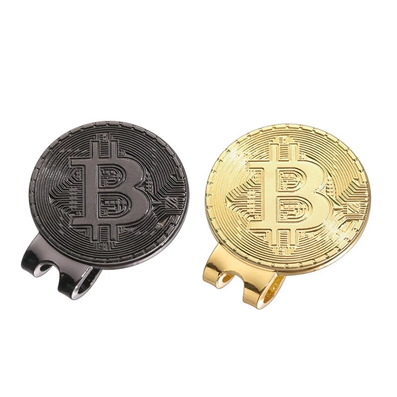 Hat Clip Ball Marker Bitcoin Shaped Magnetic Golf Mark Creative Fashion Golf Accessories Jewelry Gift For Friends