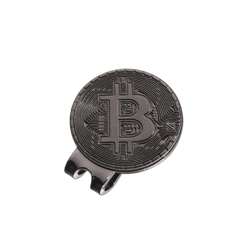 Hat Clip Ball Marker Bitcoin Shaped Magnetic Golf Mark Creative Fashion Golf Accessories Jewelry Gift For Friends