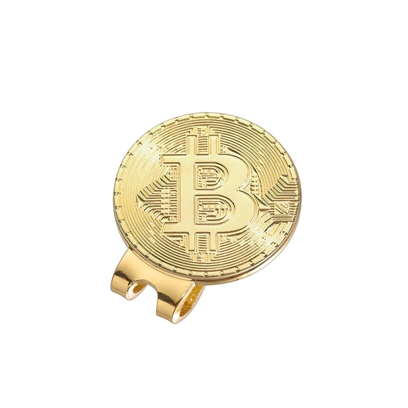 Hat Clip Ball Marker Bitcoin Shaped Magnetic Golf Mark Creative Fashion Golf Accessories Jewelry Gift For Friends